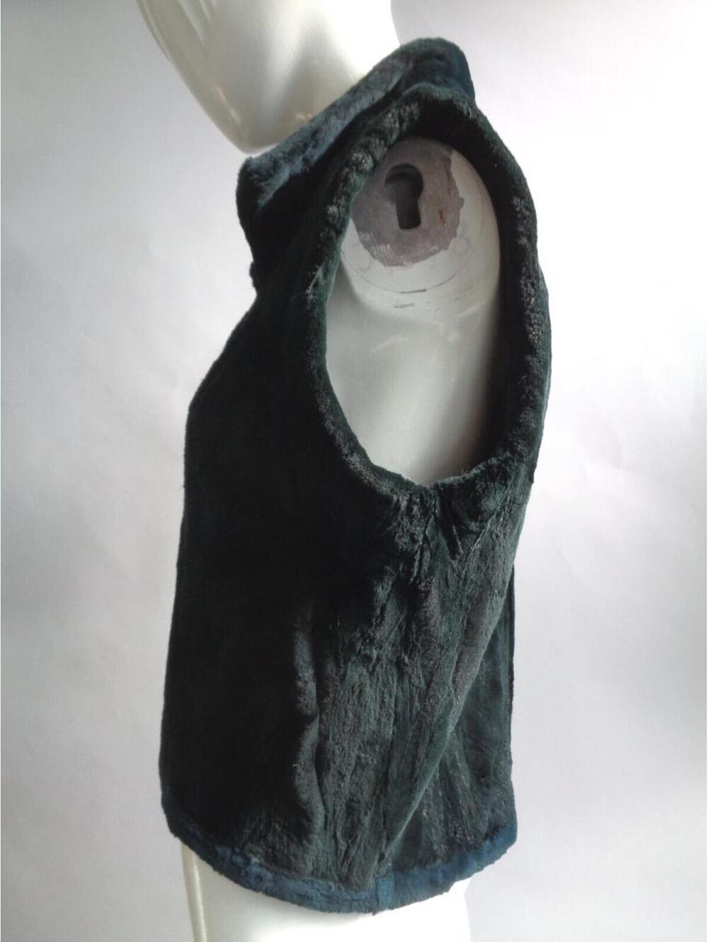 Brand New Dark Green Sheared Beaver Fur Vest Women Woman Size 4 Small - Picture 2 of 3